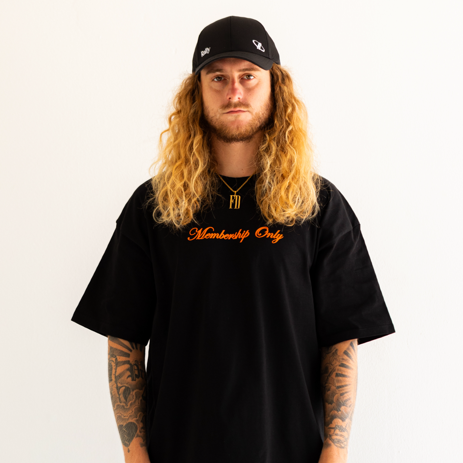 MEMBERSHIP ONLY TEE BLACK AND ORANGE