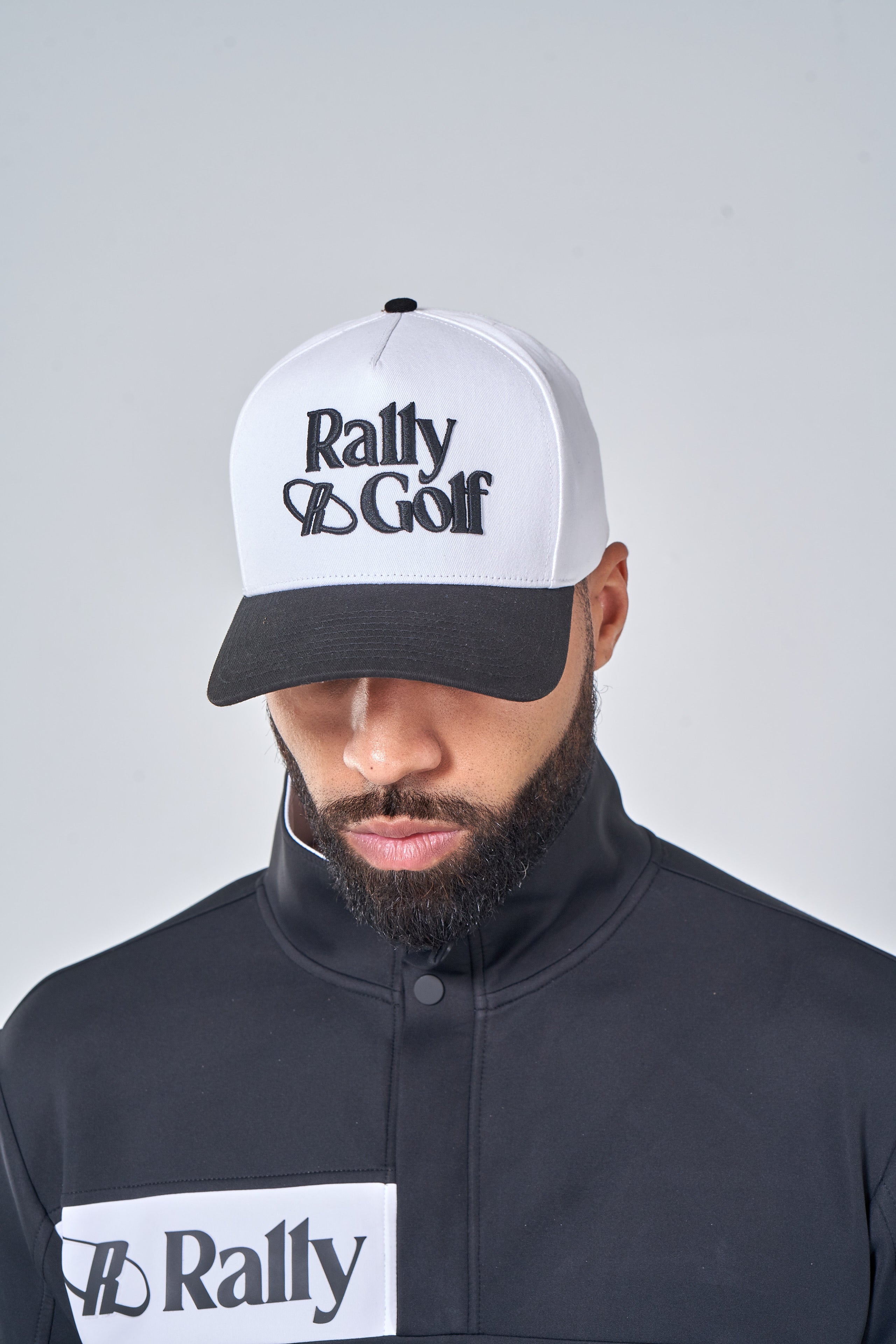 White & Black Cotton Snap Back