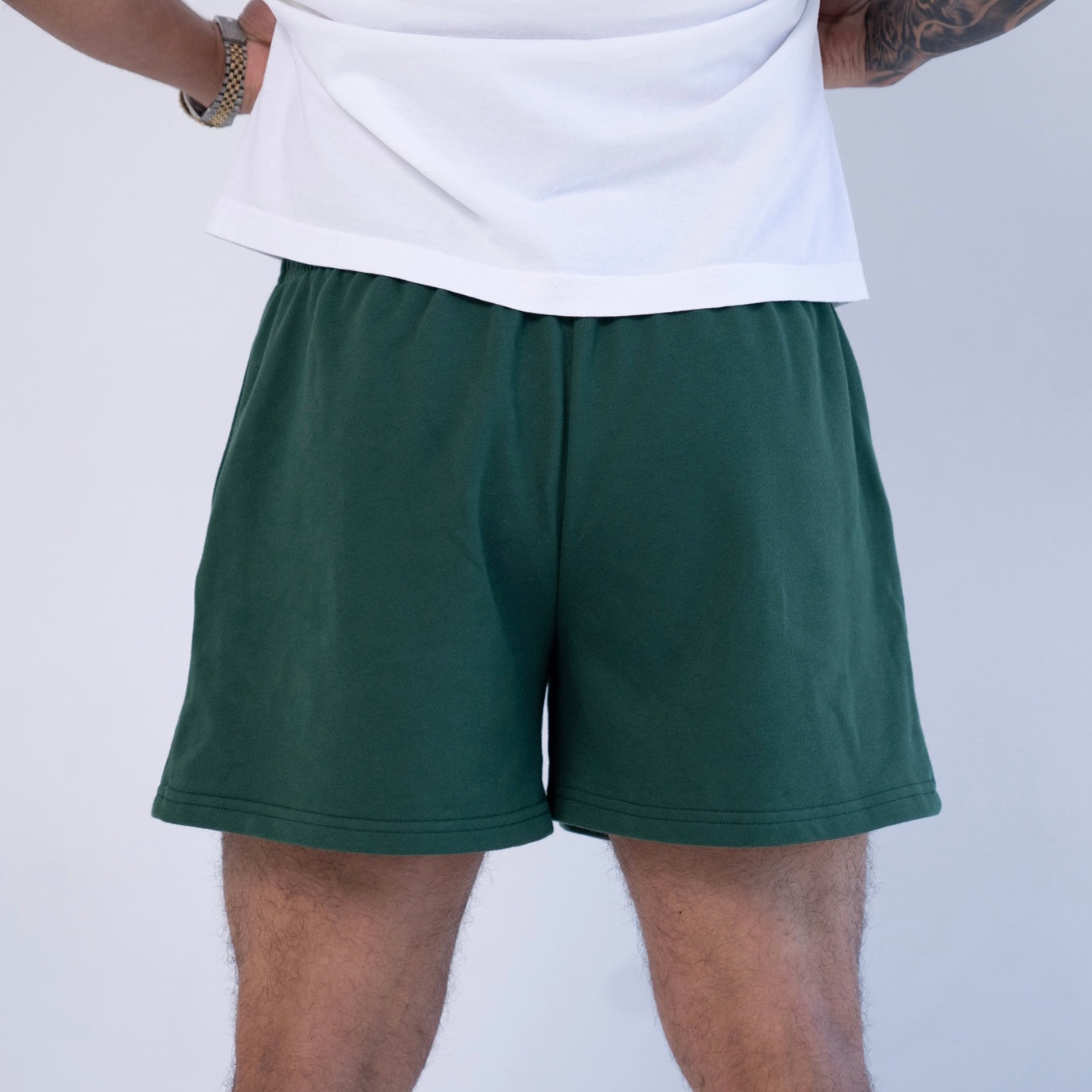 Augusta Green & Yellow RallyGolf French Terry Cotton Shorts
