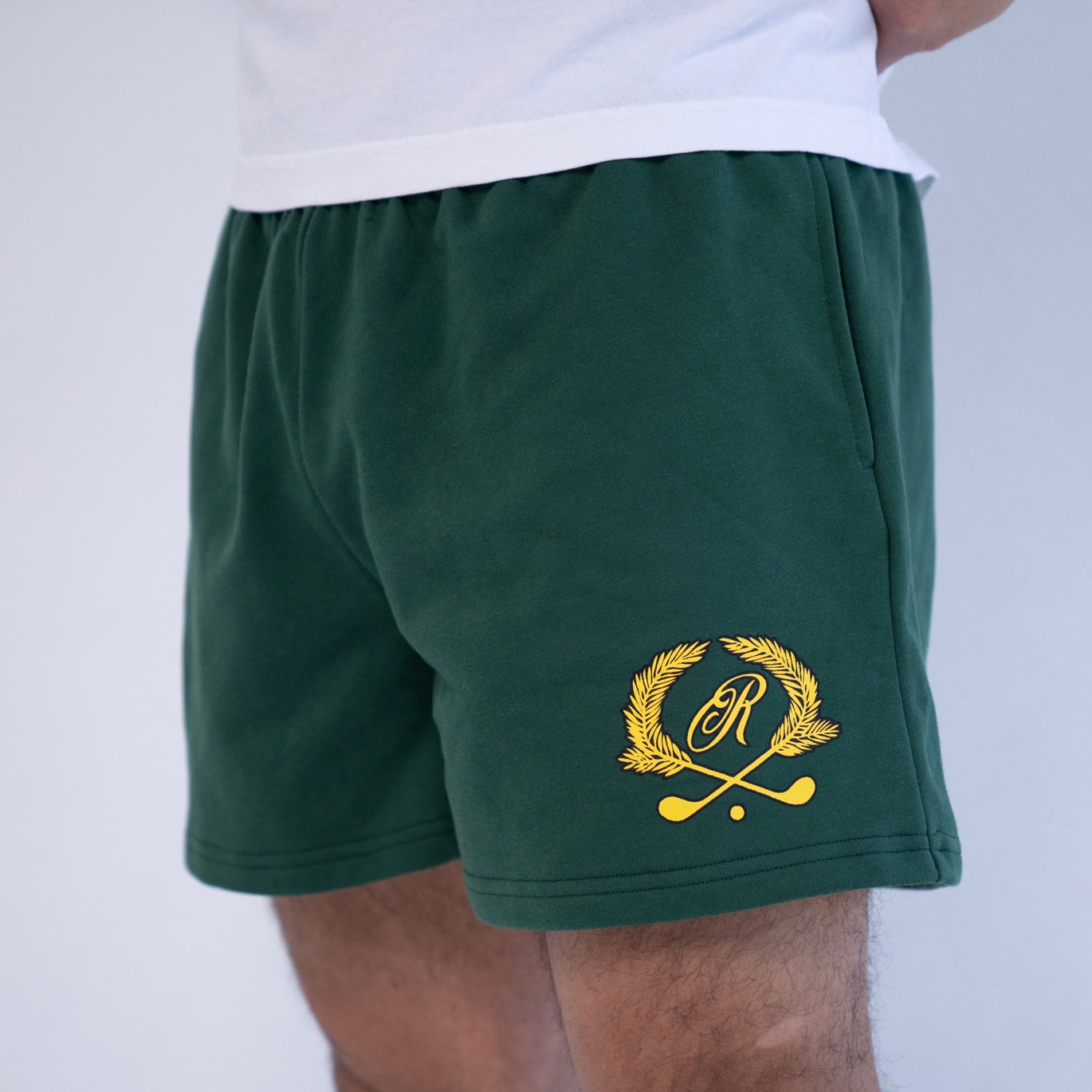Augusta Green & Yellow RallyGolf French Terry Cotton Shorts