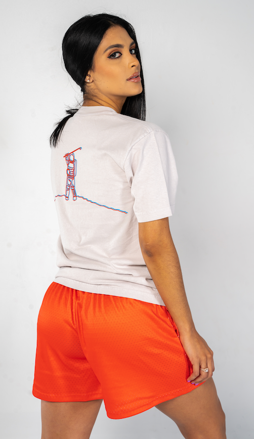 Space Orange Mesh Short