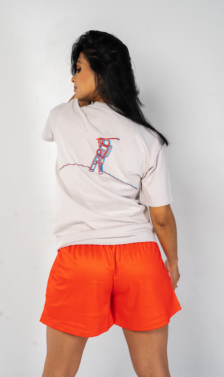 Space Orange Mesh Short