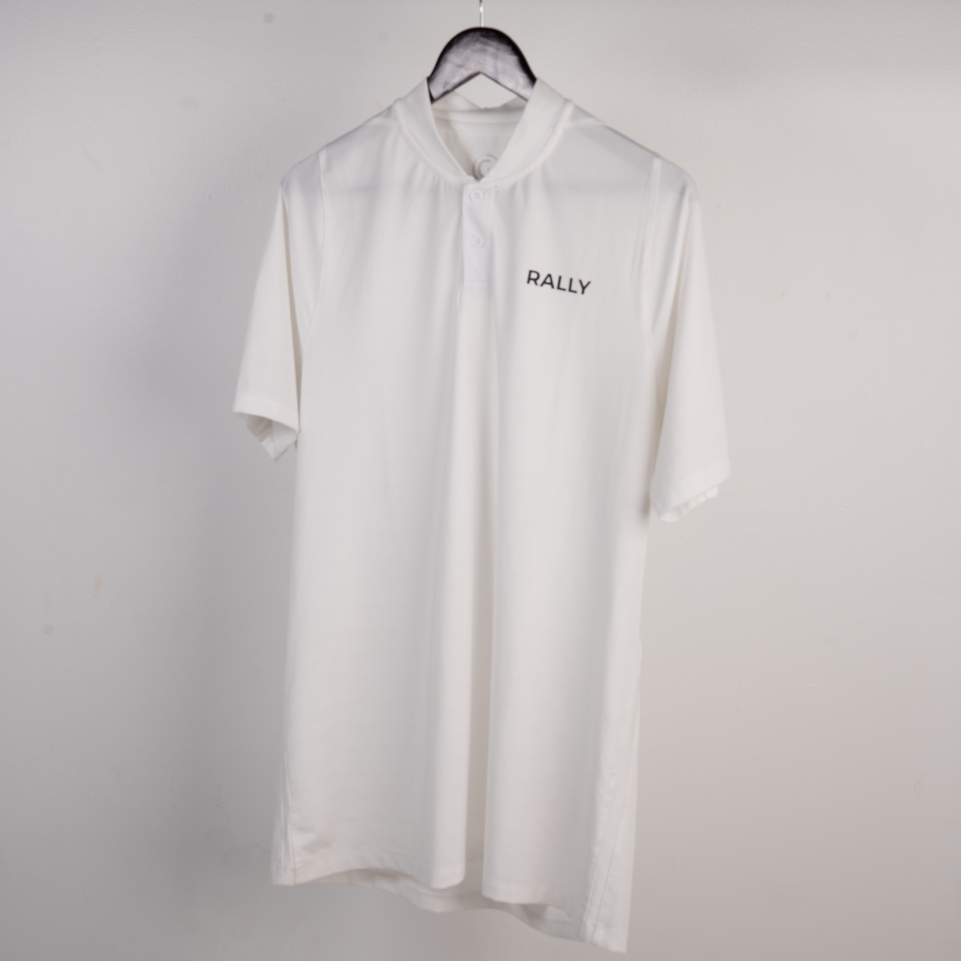 White Mock Neck RallyGolf Polo