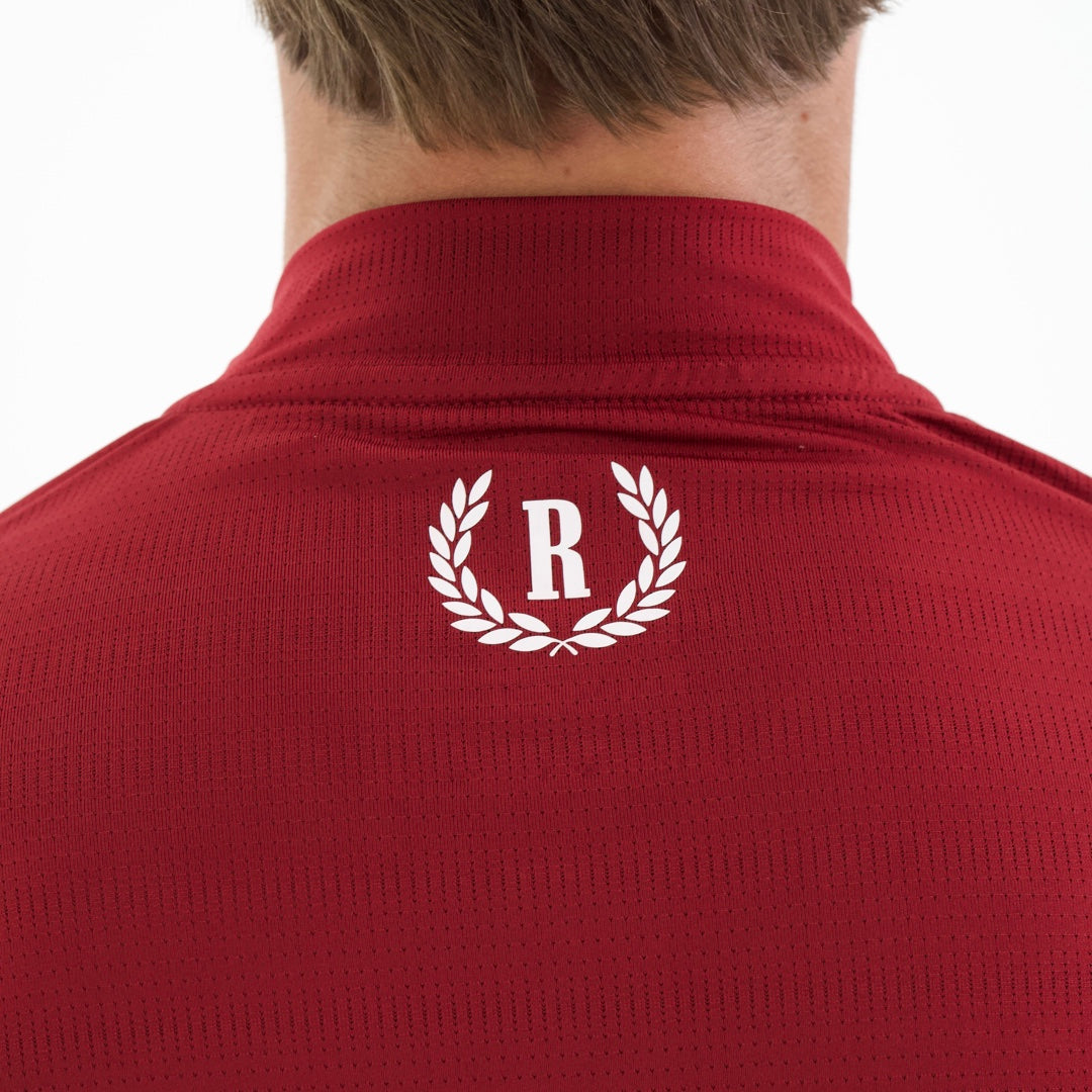 Performance Rally Mock Neck Polo 'Blood Red'