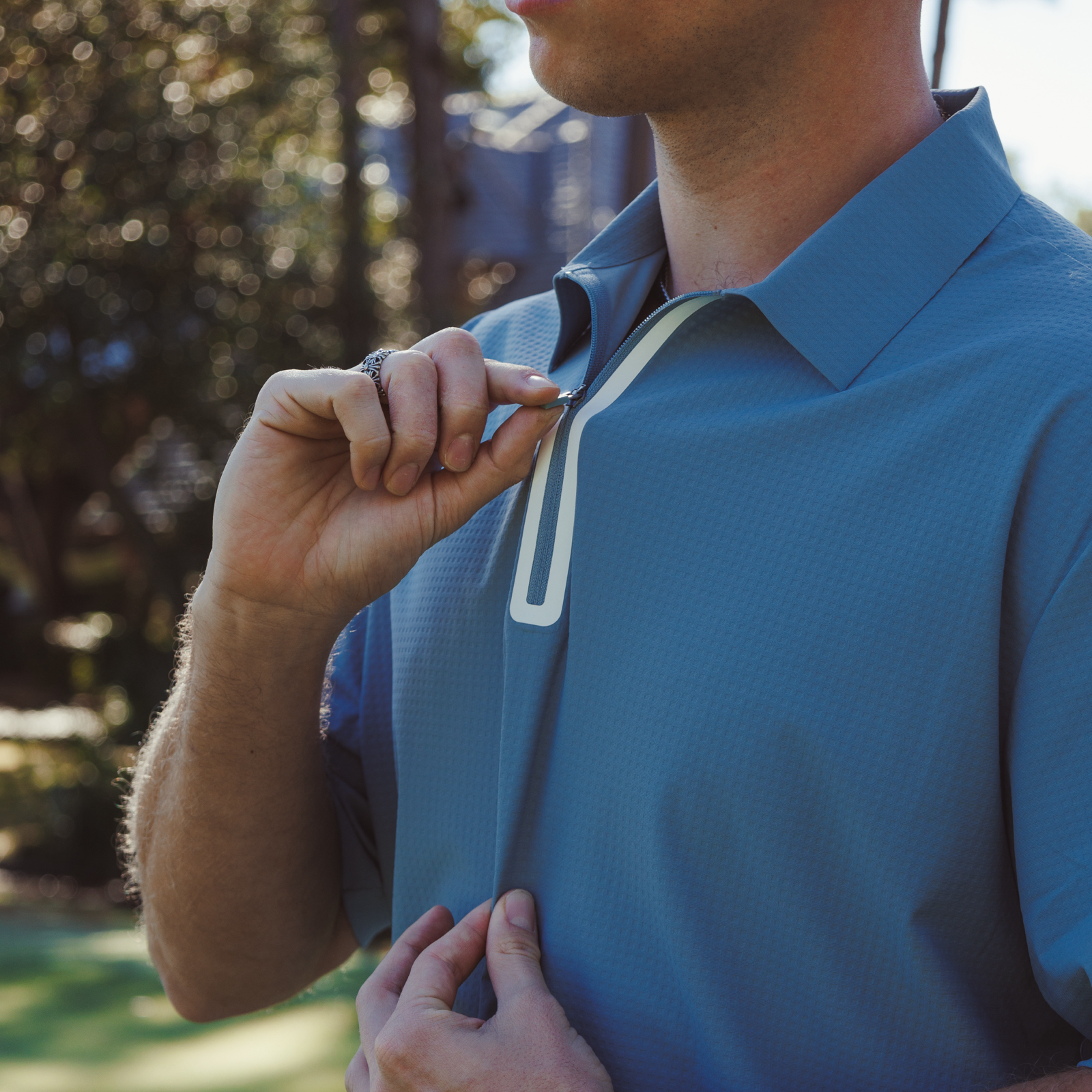 Reinforced Zip Polo