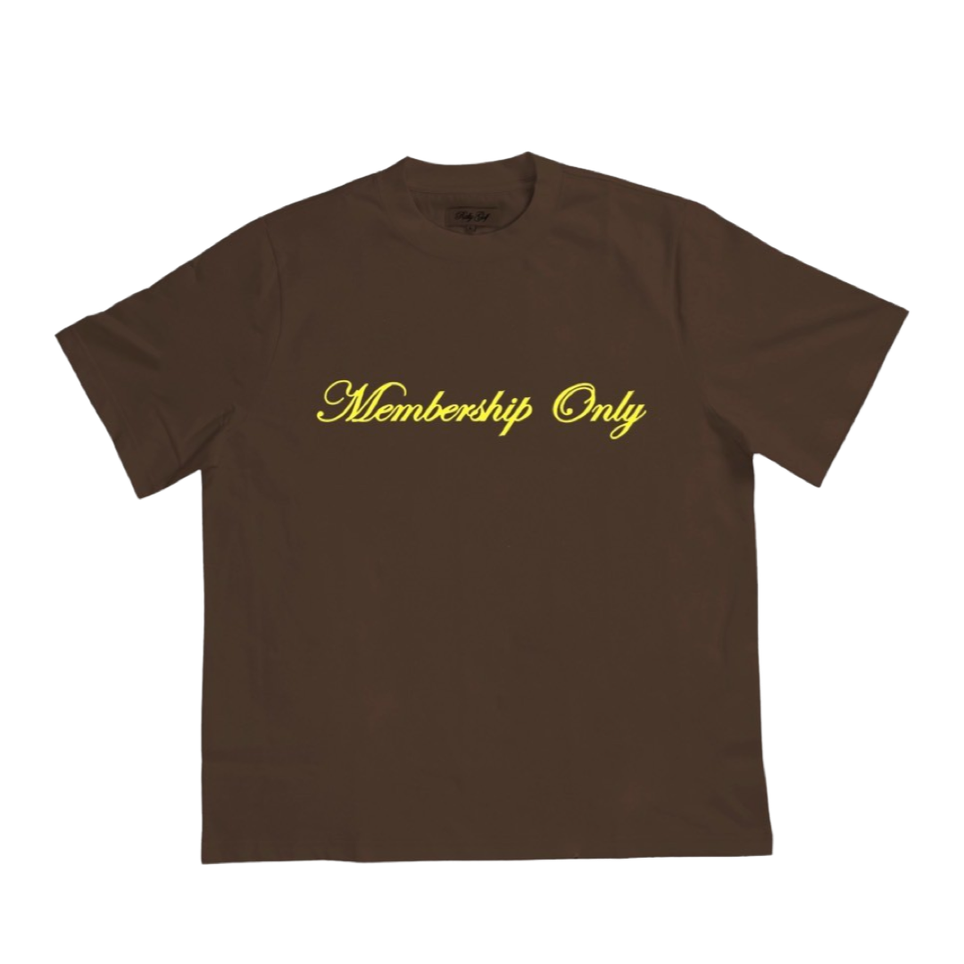 Membership Tee Brown & Yellow