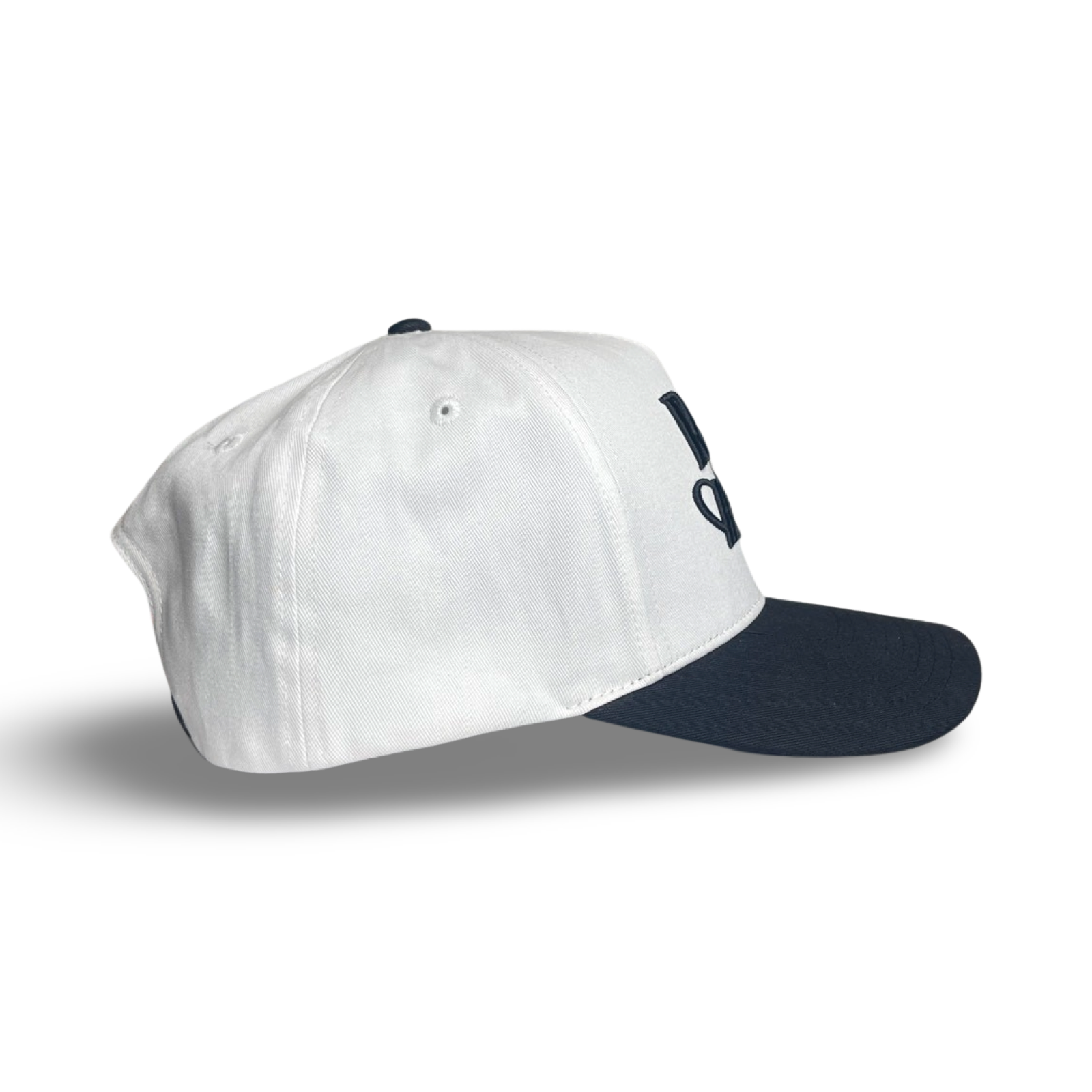 White & Black Cotton Snap Back