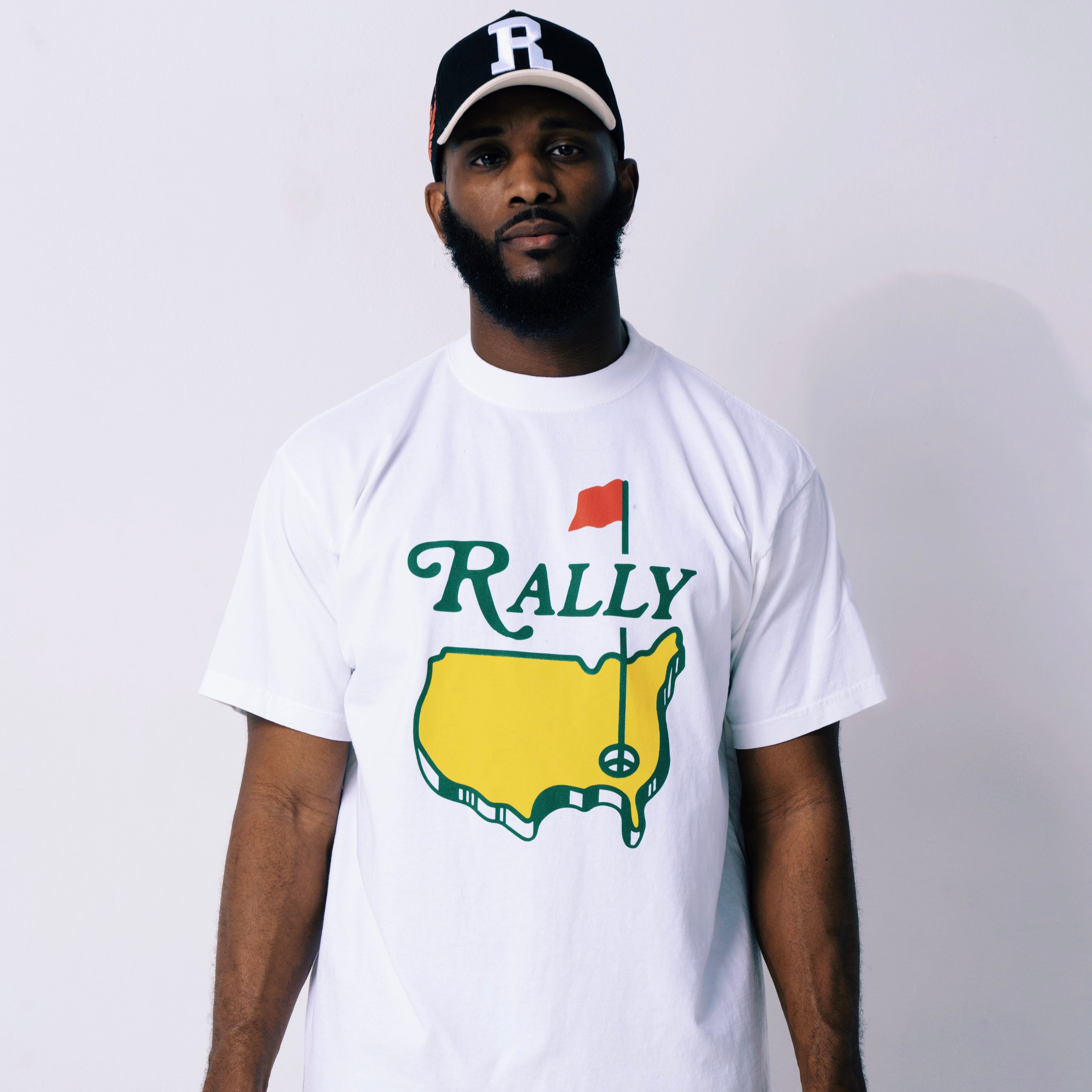 Short Sleeve RallyGolf White & Green T-Shirt