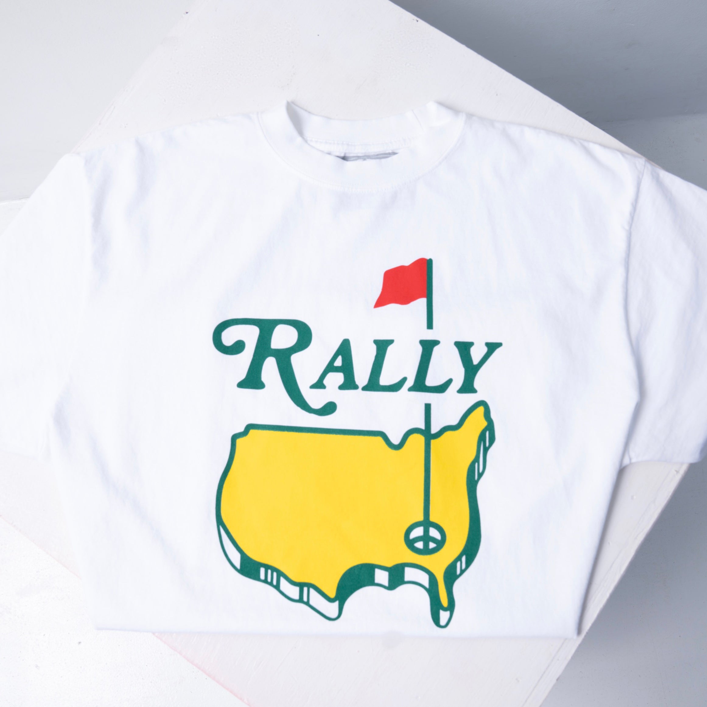 Short Sleeve RallyGolf White & Green T-Shirt