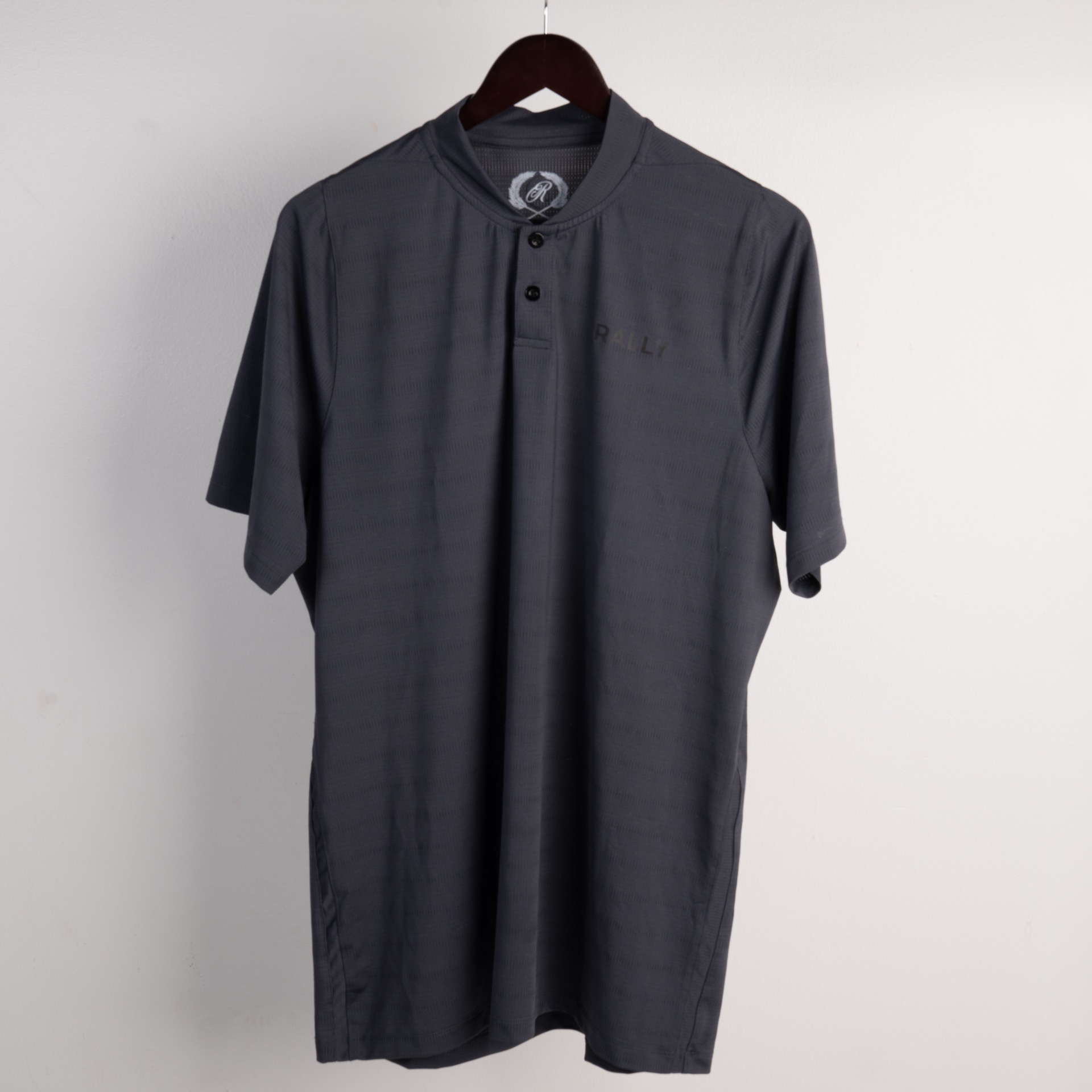 Grey Mock Neck RallyGolf Polo