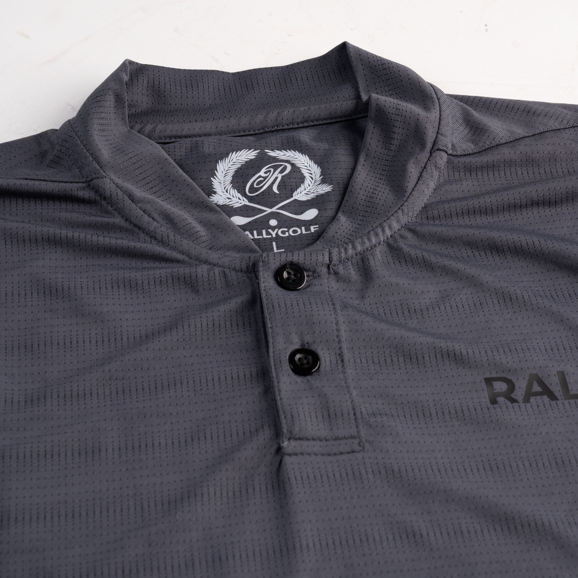 Grey Mock Neck RallyGolf Polo